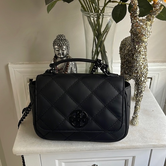 ‼️AUTHENTIC‼️ Tory Burch Womens Matte Black Crossbody - Picture 1 of 8